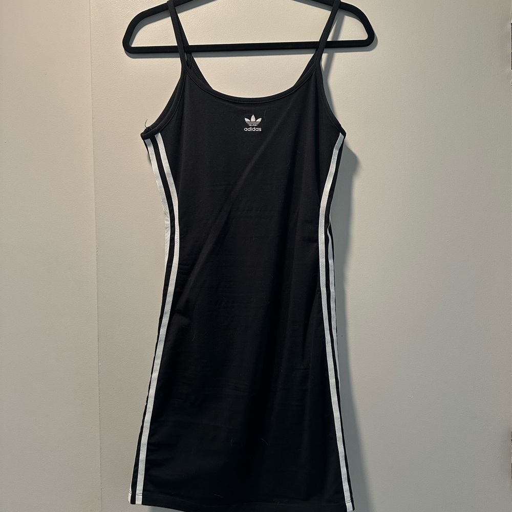 Adidas Black Dress with White Stripes